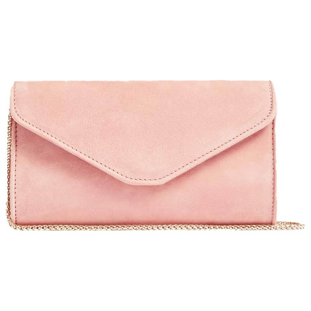 Light pink discount suede clutch bag